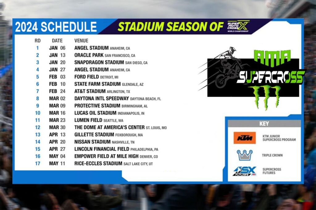 2024 AMA Supercross Championship Schedule: